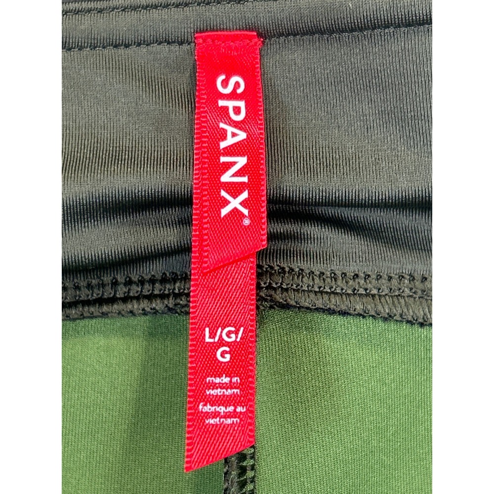 SPANX Leggings Women's Size‎ L Olive Green Faux Suede - Picture 3 of 8